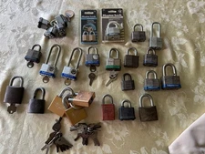 Vintage & Modern Padlock Lot (27) – Master,  Abus, Corbin, Tarzen with keys