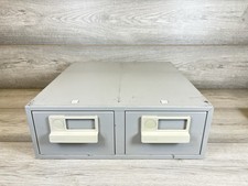 Vintage Bisley Card Index Filing Two Drawer Cabinet Unit Grey 40 x 38cm x 13cm
