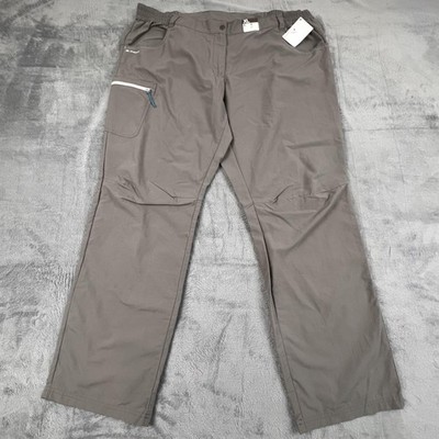 Decathlon Quechua Pants Mens XL Light Grey Hiking Outdoor Quick Dry EU 48