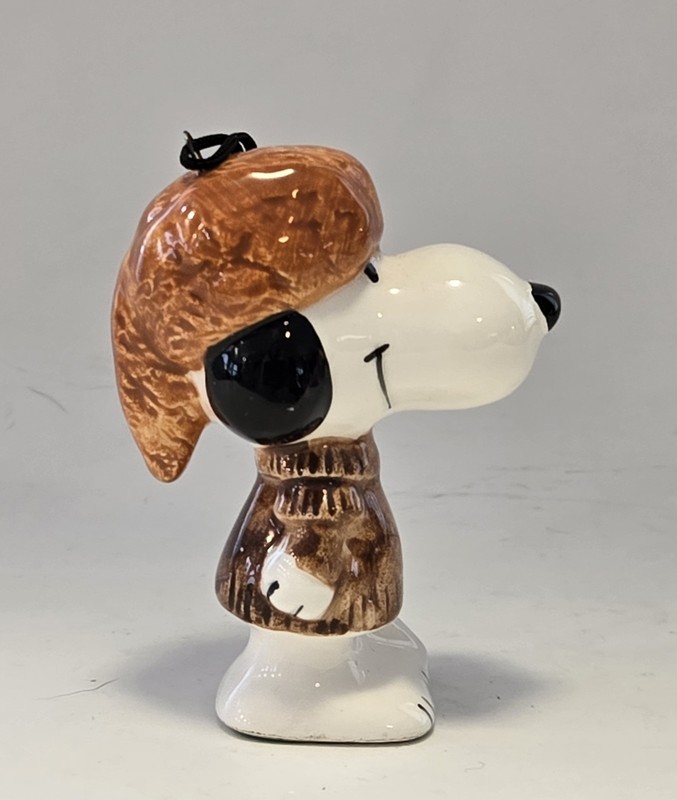 Vintage SNOOPY DISNEY DAVY CROCKETT ORNAMENT 1958, 1966 Ceramic 3" Japan