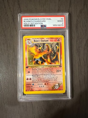 Blaine's Charizard (1st Edition) graded PSA 2 for sale on eBay