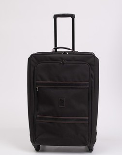 RRP€550 LONGCHAMP Techno Fabric Spinner Suitcase Extra Large Black Zip Closure