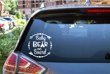 Cute Baby Bear on Board Vinyl Decal Sticker   Adorable Car Decor - 6101