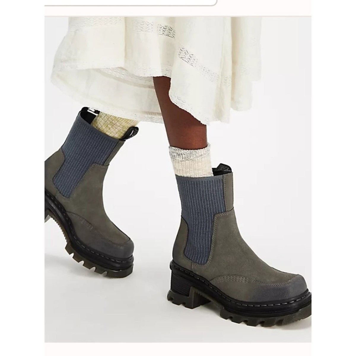 Dr Martens Corran Chelsea boots platform grey suede NEW 11 | eBay