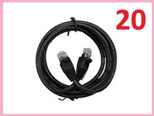 Lot of 20 CAT6 Ethernet Cable RJ45 7ft Black LAN Networking Cable New