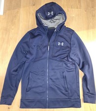 Under Armour Cold Gear Full Zip Navy Blue Jacket Men's Small Polyester