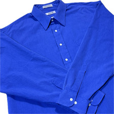 Vintage Arrow Dover Broadcloth Shirt Men 17.5 34/35 Blue Long Sleeve Made in USA