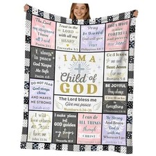 Christian Gifts for Women Blanket   Child of God   Baptism Gifts for Girl Pink