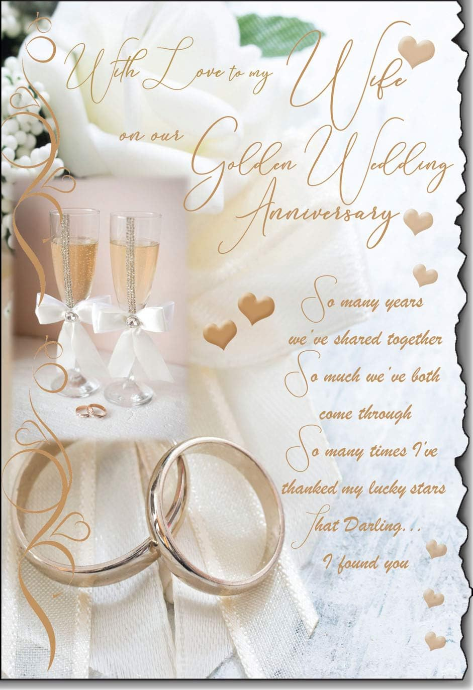 With Love to My Wife on Our Golden Wedding Anniversary Card Lovely Verse