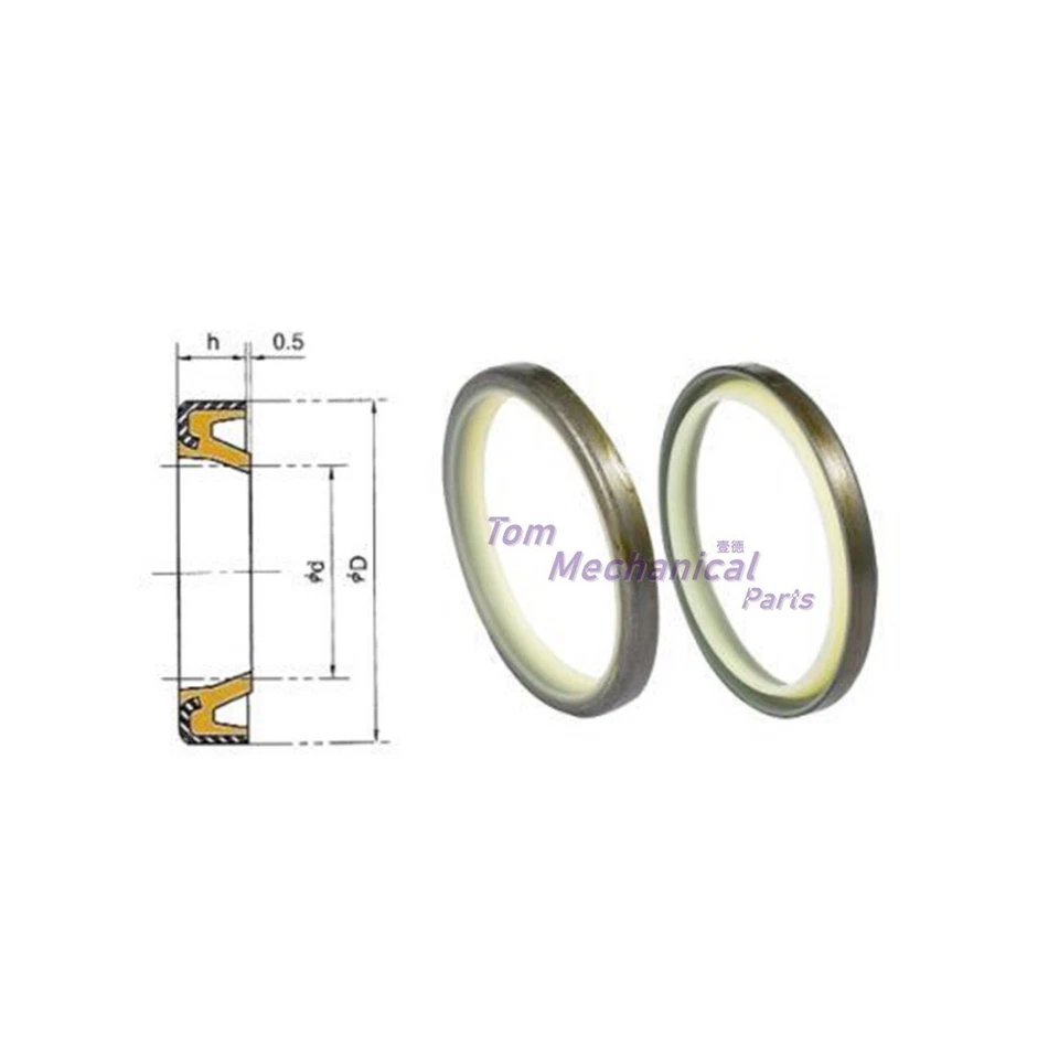 Sello antipolvo 80x95x5 mm (ID*OD*H) para buje de cubo de excavadora 2 piezas Foto 2 de 4