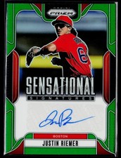 2025 Panini Prizm #SS-JR Justin Riemer Sensational Signatures Green Prizms