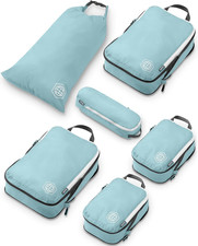 Compression Packing Cubes for Travel, 6-Piece Lightweight Packing Cubes Set for