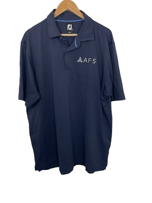 FootJoy Mens Stretch Polo Shirt Short Sleeve Logo Navy Blue Size XL | eBay