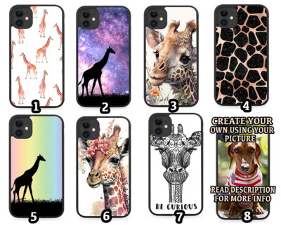 Giraffe Gummi Handyhülle Giraffen Form Silhouette Blumenmuster Gesicht Halsflecken Haut