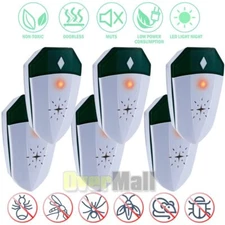6x Electronic Pest Reject Control Ultrasonic Plug-in Repeller Bug Rat Roaches US