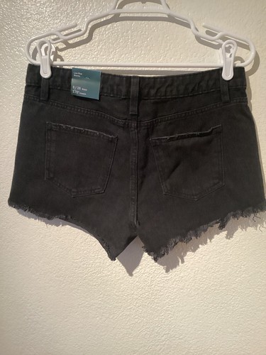 WILD FABLE women's denim NWT cut off shorts size 6 black distressed low rise - 第 5/13 張圖片