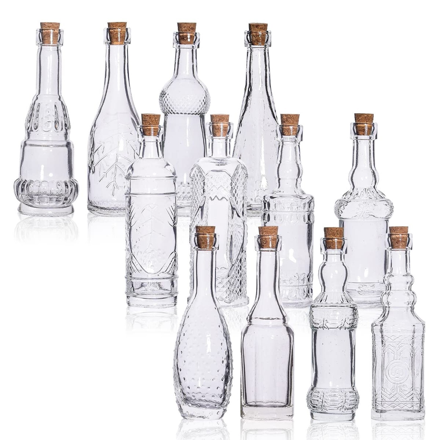 eleganttime Potion Bottles with Cork,12 Pack Small Clear Vintage Decorative B...