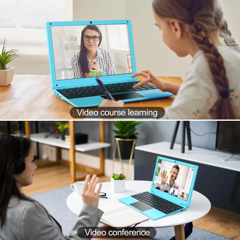 Portable Laptop Computer 10.1'' Quad Core Android 12 Netbook W/ WiFi Webcam Xmas - Image 3 of 4