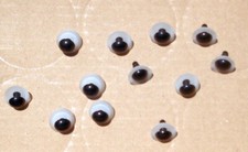 Lot of 6 Pair Black Plastic Safety Eyes w/ Washers 12 mm Teddy Bear Doll