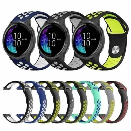 For Garmin Move / Venu/Vivoactive 3/4/ SQ Watch Strap Silicone Breathable Band