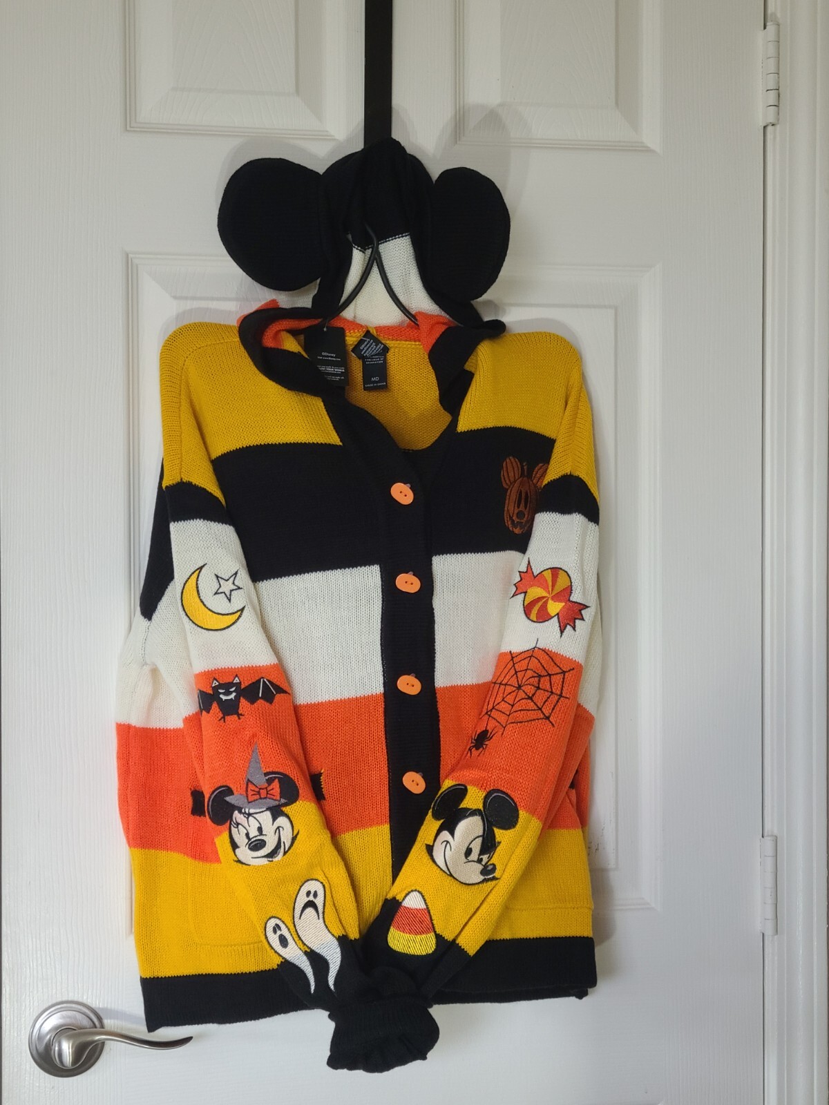 DISNEY CANDY CORN CARDIGAN SWEATER 