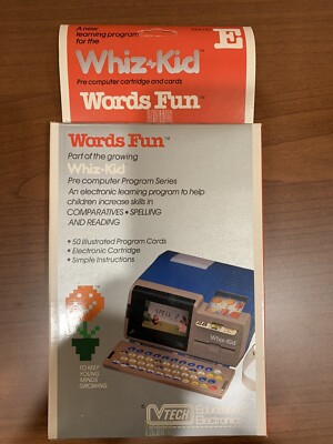 Vintage VTECH Whiz Kid Electronic Learning System Series E 50 Cards & Cartridge