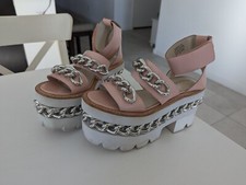 Jeffrey Campbell 6M Platform Sandal Pink Chunky Heel Chain Heavy