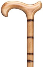 Exquisite Men's Stepped and Scorched Wood 36" Long Walking Cane Made in Germany