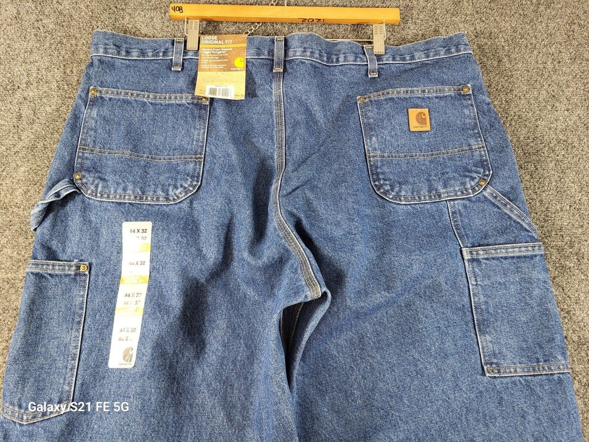 Carhartt Double Front Jeans Men 44x32 Logger Dungaree Loose