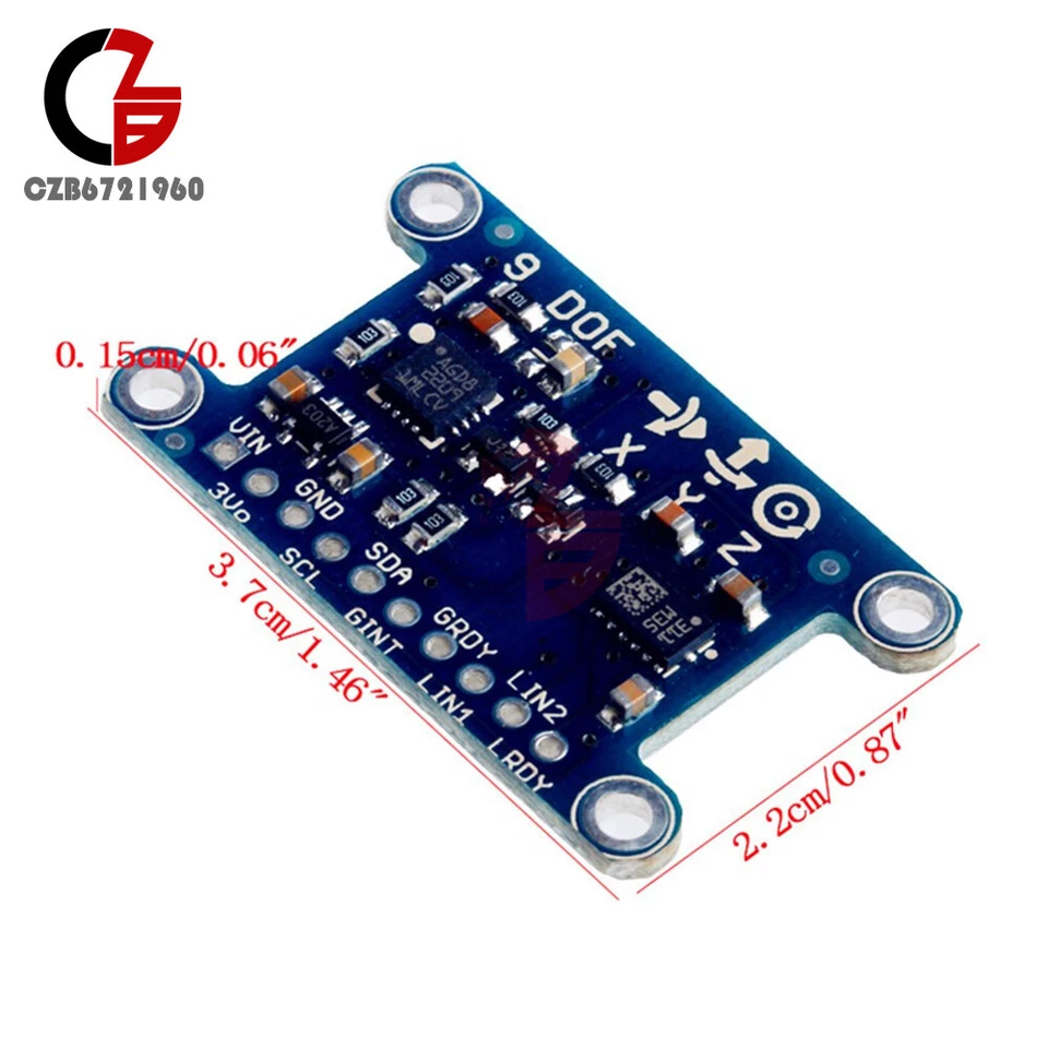 Axis IMU L3GD20 LSM303D Module 9DOF Compass Acceleration Gyroscope for Arduino - Image 3 of 4