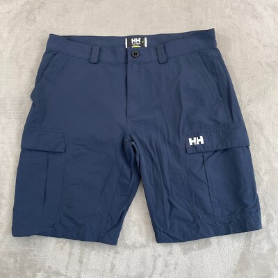 Helly Hansen Quick-Dry Cargo Shorts 11 Men 38 Navy Blue Ripstop Quick Dry UPF40