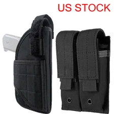 Tactical MOLLE OWB Universal Waist Belt Gun Holster Pistol Holder with Mag Pouch