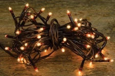 Warm White Micro Lights, 20 Count, Brown Cord, Teeny Lights