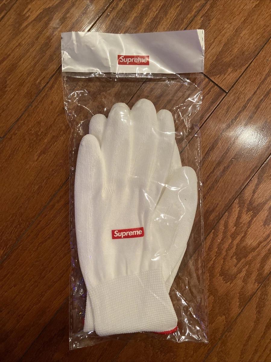 Supreme Rubberized Gloves FW20 rubber white glove box logo red