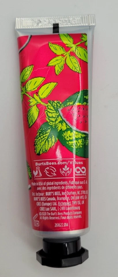 Crema de Manos BURT'S BEES Sandía y Menta con Manteca de Karité, Tubo 1oz NUEVO en Caja Foto 3 de 4
