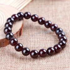 7mm Natural Red Garnet Crystal Round Gemstone Beads Stretch Bracelet 7.5'' AAA