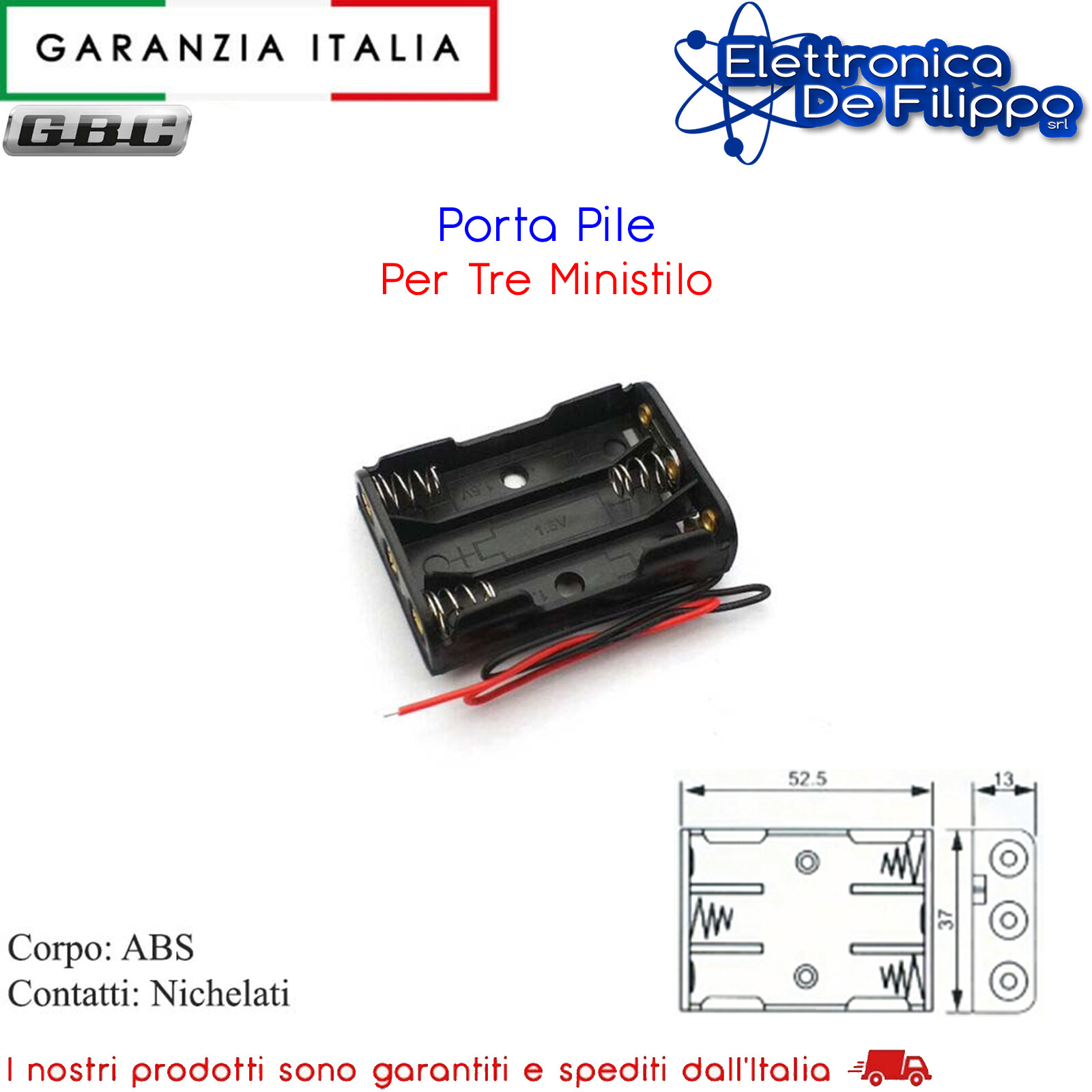 Porta Pile Per Tre Ministilo