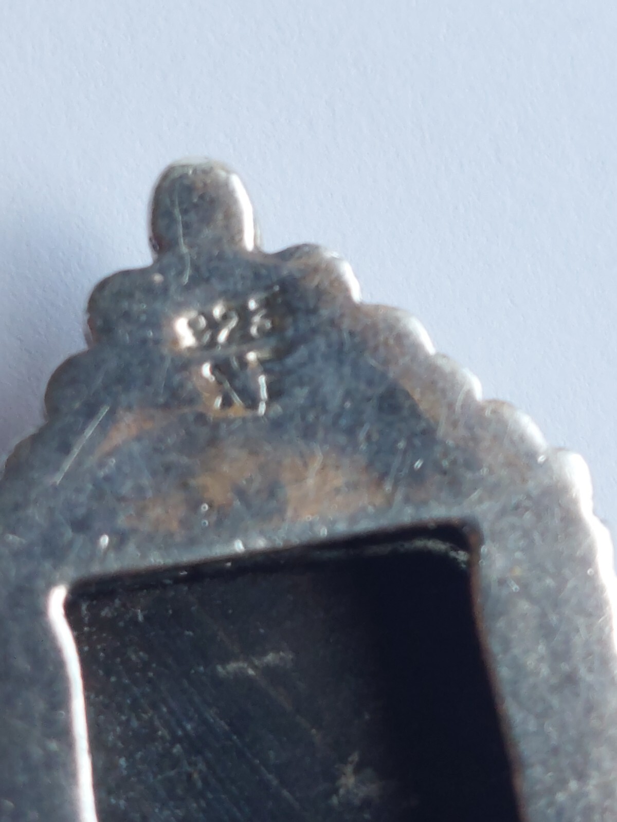 Sterling Silver Rectangular Onyx Pendant - image 6