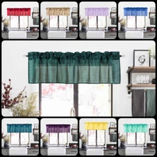 1PC S18 STRAIGHT VALANCE WINDOW CURTAIN DRAPE DOUBLE SOLID COLOR 55" W X 18" L