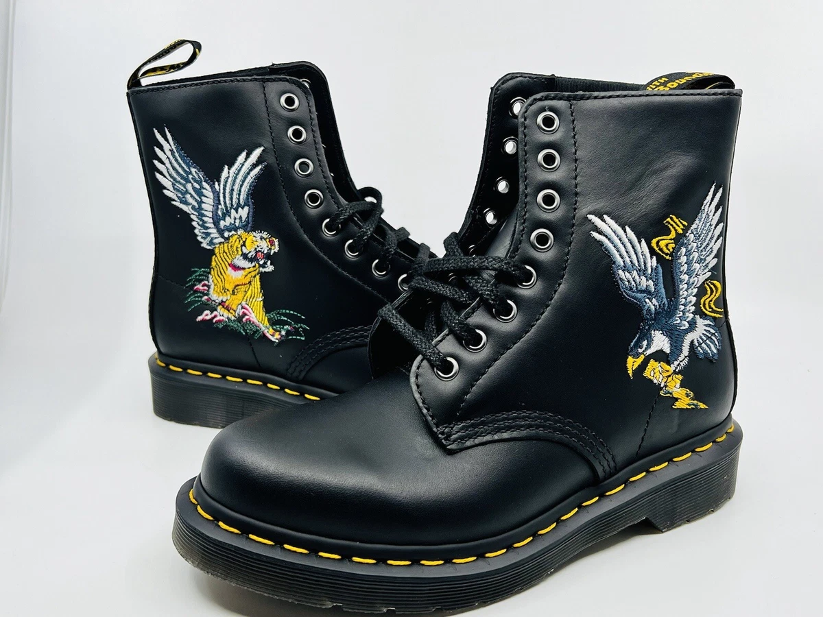 DR MARTENS 1460 Souvenir Embroidered Leather Boots