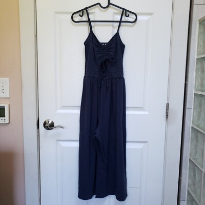 Roxy Blue Where You Move Strappy Sleeveless Midi Jumpsuit Womens XS