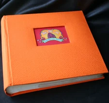 SHANGHAI TANG Orange Silk Covered Photo Album  
