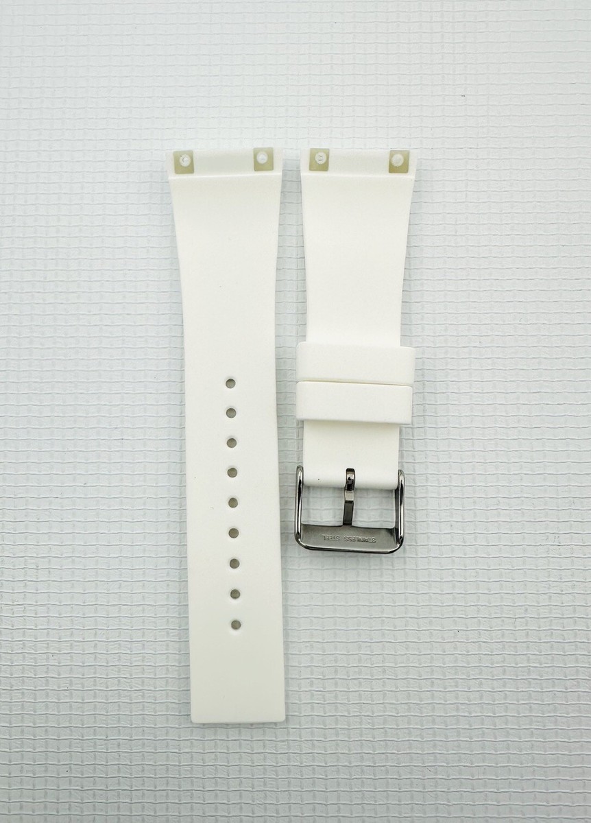 CAT Watch Strap , Ladies D2.331 , White Rubber , Silver Buckle