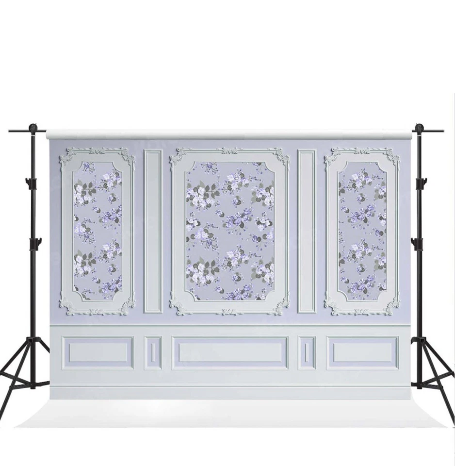 Kate 10 x 6.5 ft floral purpleWall Backdrop Photography Classic Style Wall - Image 2 of 4