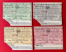 4 x uralt Lotterie Los - gleiche No. 167286 1894 ( 158593