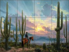 Western Cowboy Horse Tile Backsplash Ceramic Mural - Jack Sorenson RW-JS058