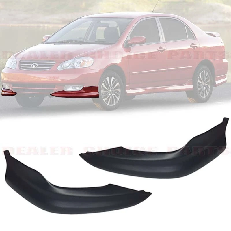 2004-2008 Toyota Corolla S Front Lip Bumper Under Spoiler Splitter Unpainted | Black | Plastic | Performance | Unfinished | Lower | Fits | PP