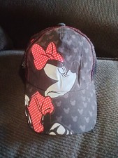 Disney Minnie Mouse Black Adjustable Mesh Back Snapback Baseball Cap Hat