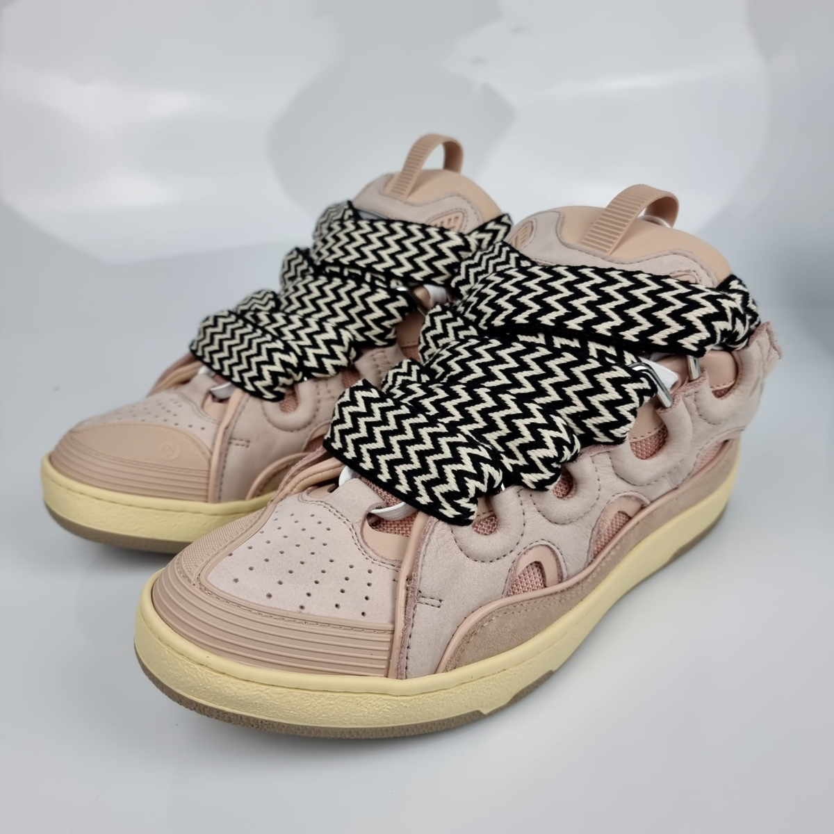Lanvin Curb Men's Pink Leather Sneakers New | eBay