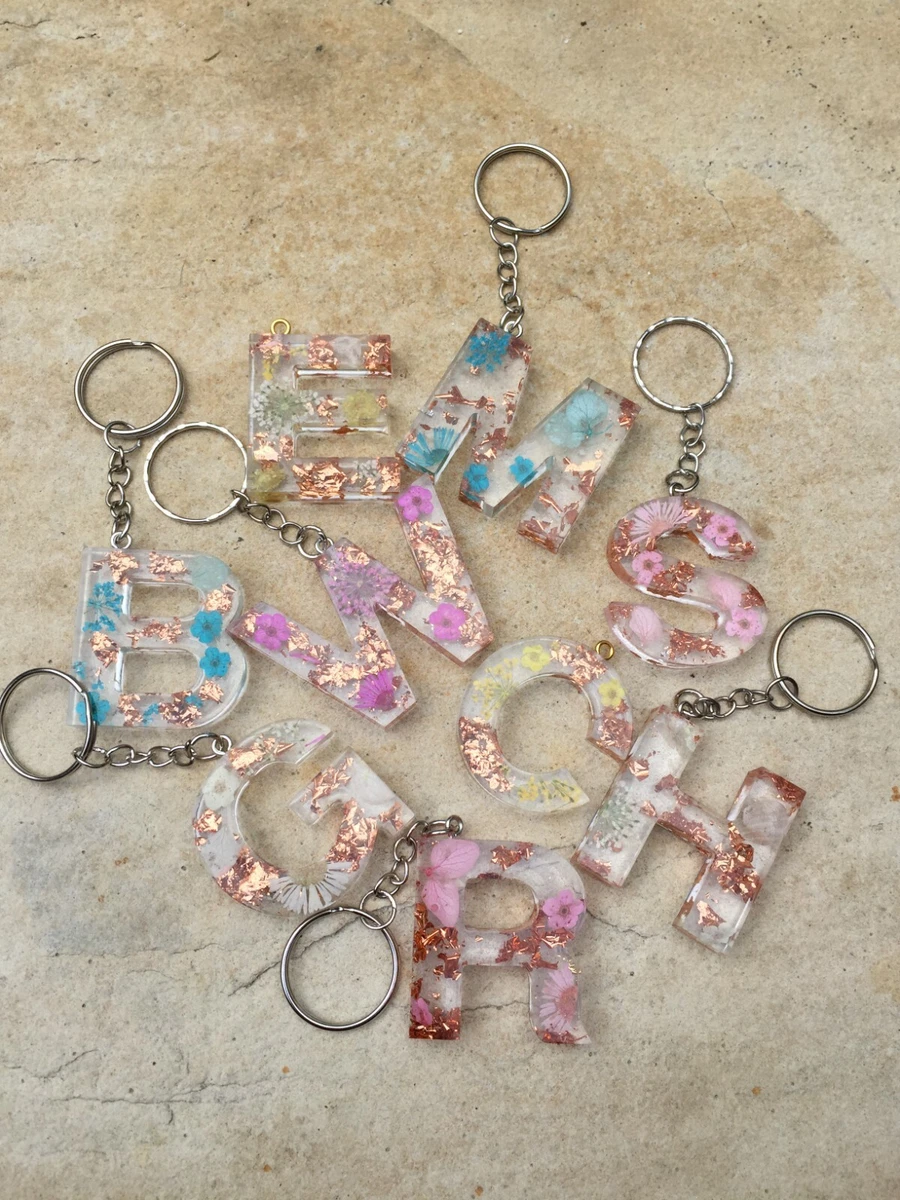 Rose gold letter clearance keyring